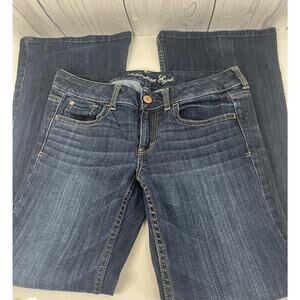 Vintage American Eagle Hipster Flare Stretch Y2K Blue Jeans Dark Wash 6 x 31